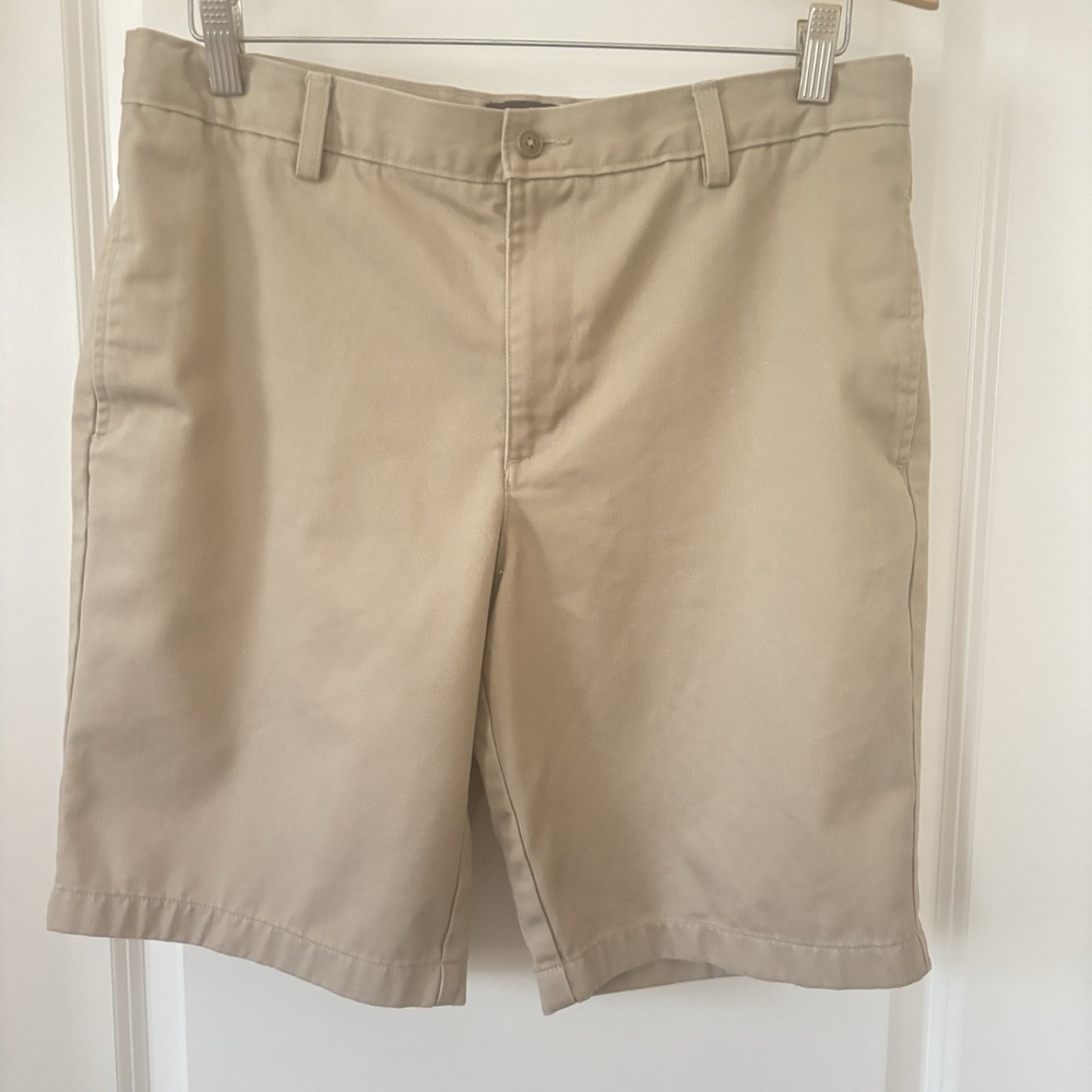 NWOT Lands End OEKO Tex Standard  Khaki Chino Men's Shorts Sz 18H Golf Preppy